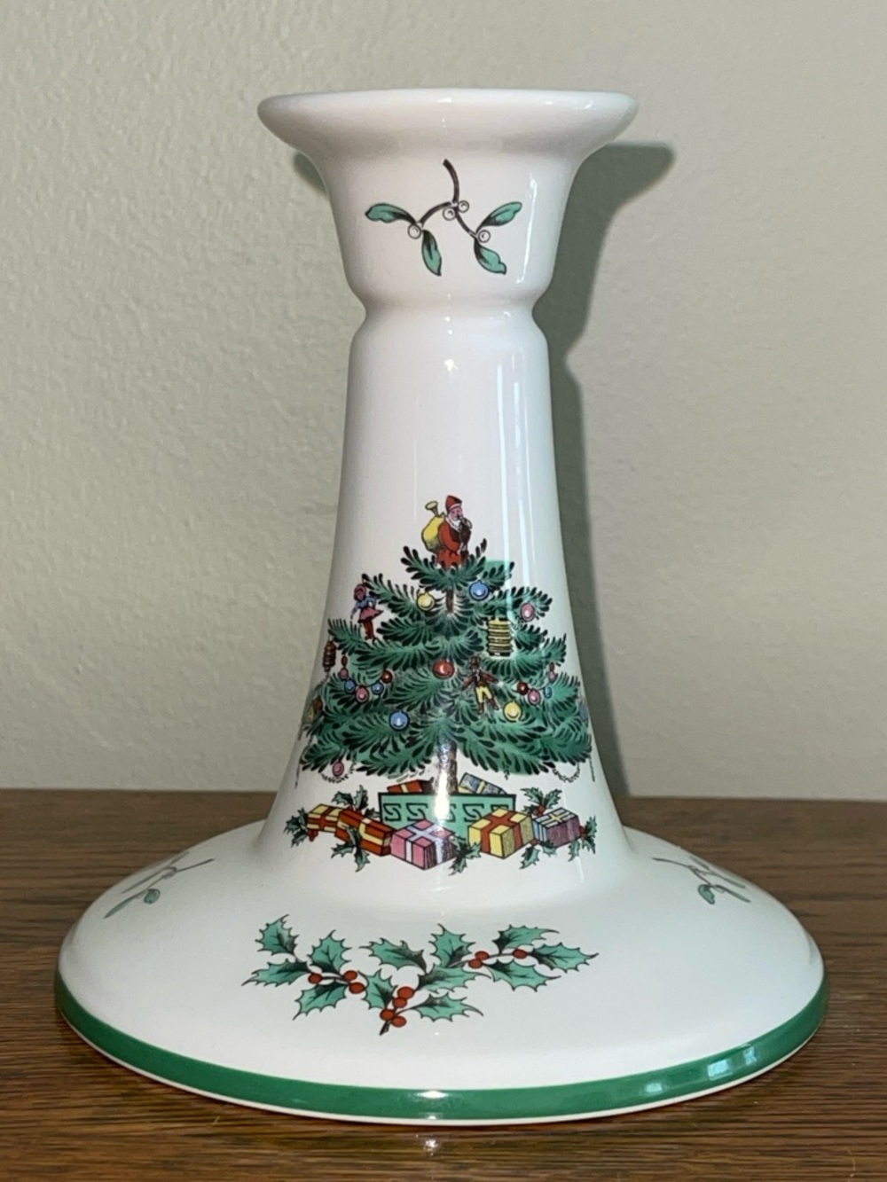 Spode Christmas Tree Candle Holder, made in England. 5.5"